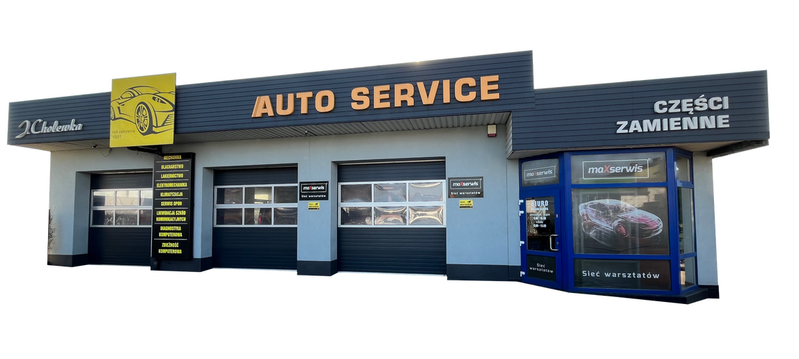 Auto Service Mechanik Zawiercie – widok przodu budynku warsztatu Auto Service J. Cholewka